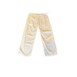Premium Chopp Shop White Linen-Blend Lounge Pants XXL With Drawstring & Back Poc